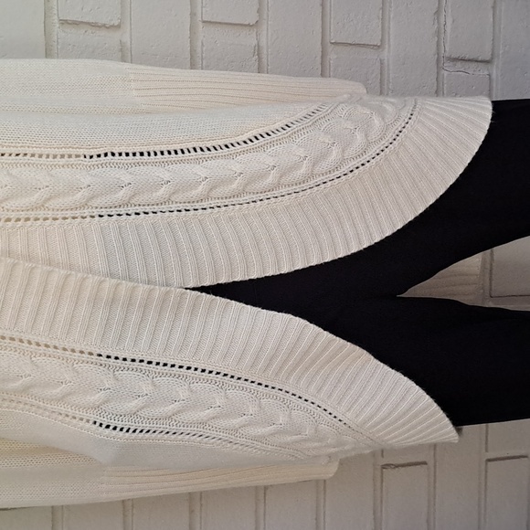 Motto  Cable Knit 1 Button Collared Ivory Sweater Cardigan. Size Medium NWOT - Picture 5 of 9